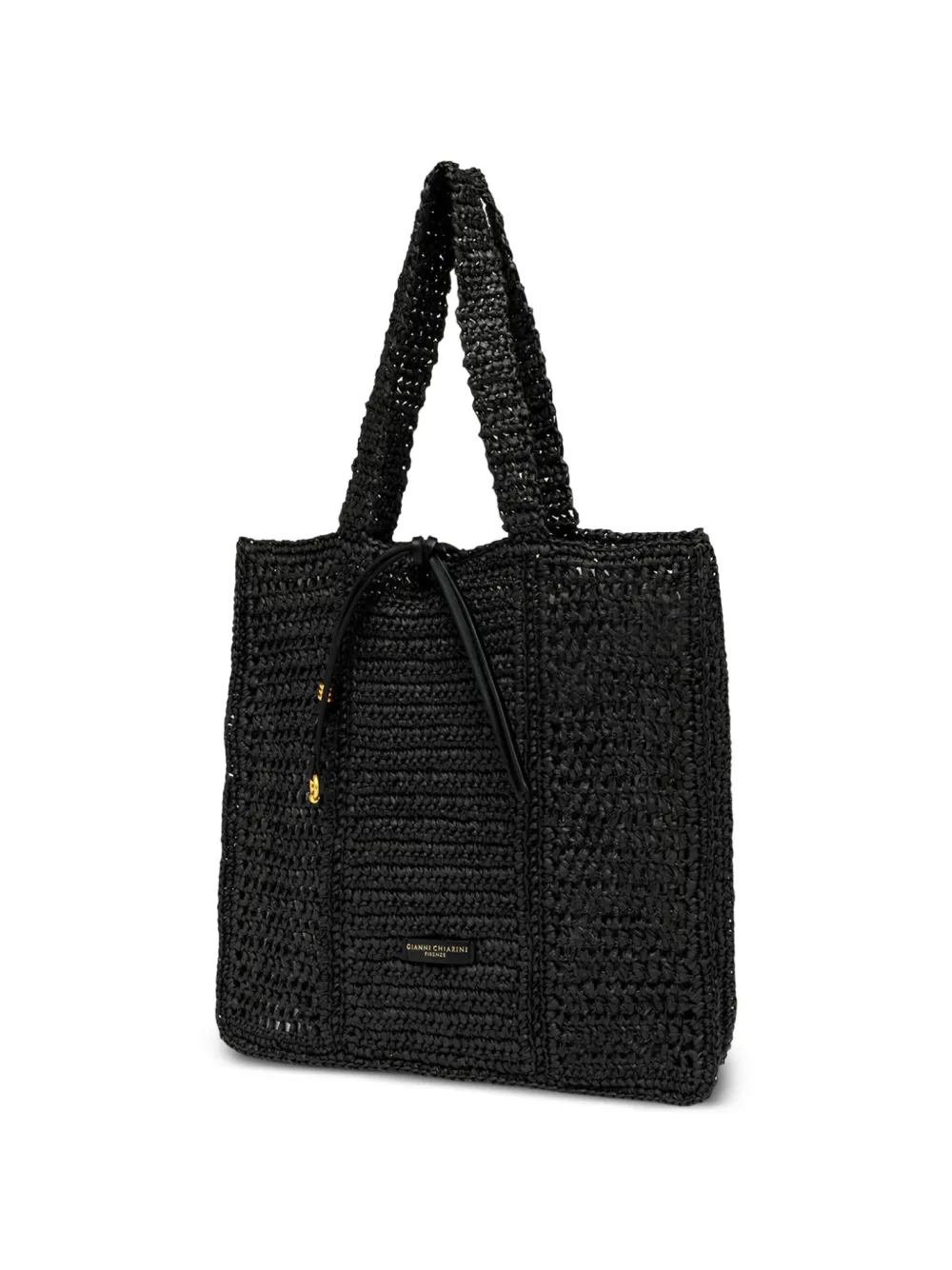 GIANNI CHIARINI Nefeli Crochet Drawstring Tote Bag | Black | FARFETCH