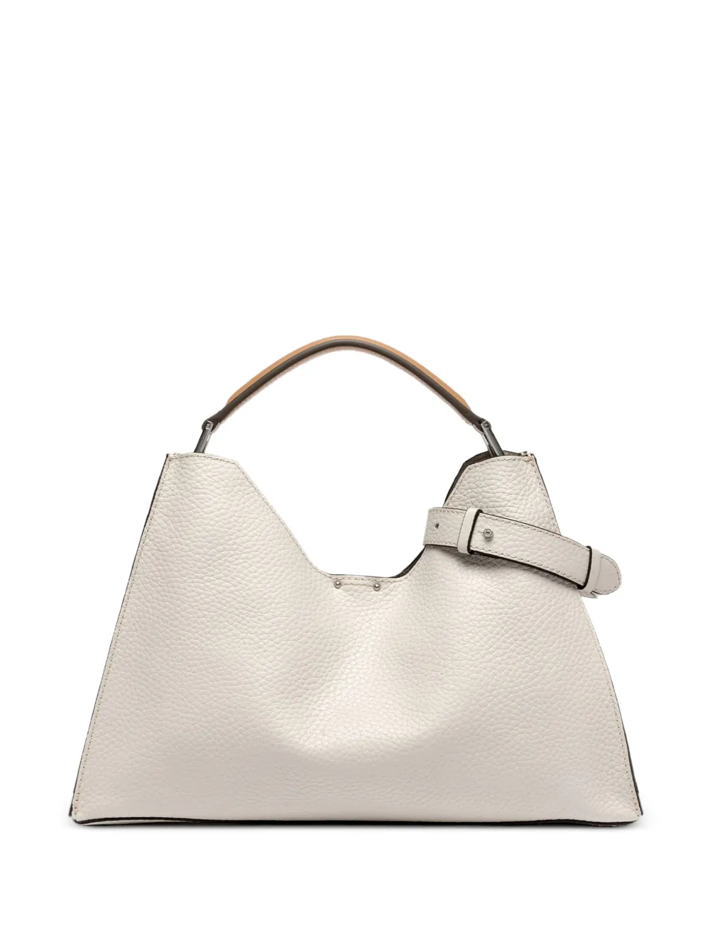GIANNI CHIARINI Aurora grained leather tote bag - Bianco