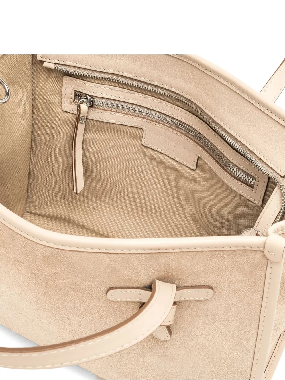 GIANNI CHIARINI Miss Marcella 32 suède shopper met contrasterende afwerking Beige