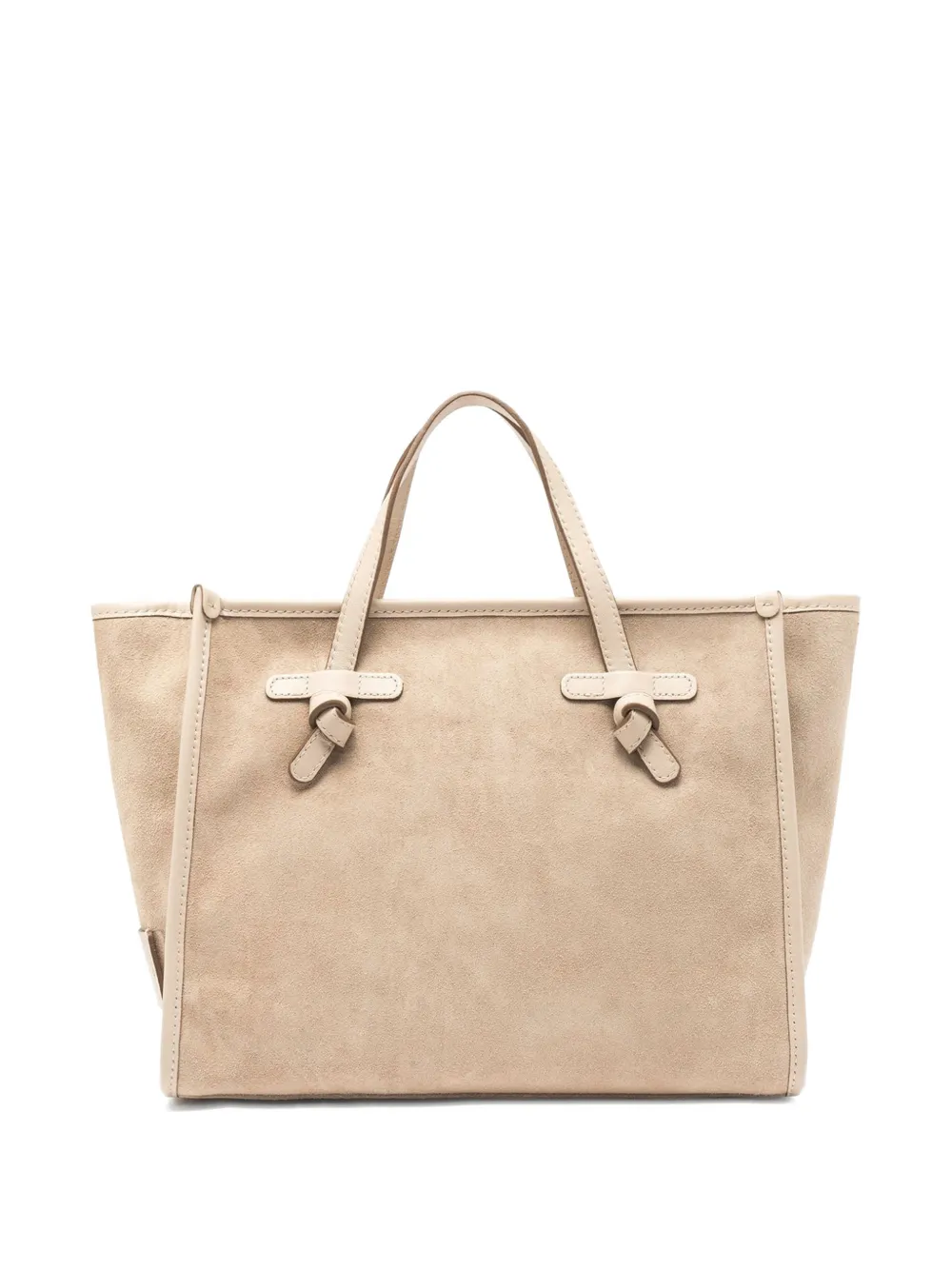 GIANNI CHIARINI Miss Marcella 32 suède shopper met contrasterende afwerking Beige