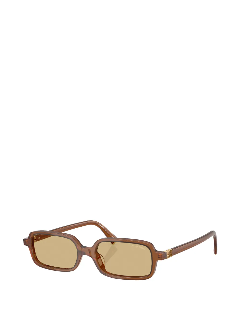 Miu Eyewear Zonnebril met rechthoekig montuur Bruin