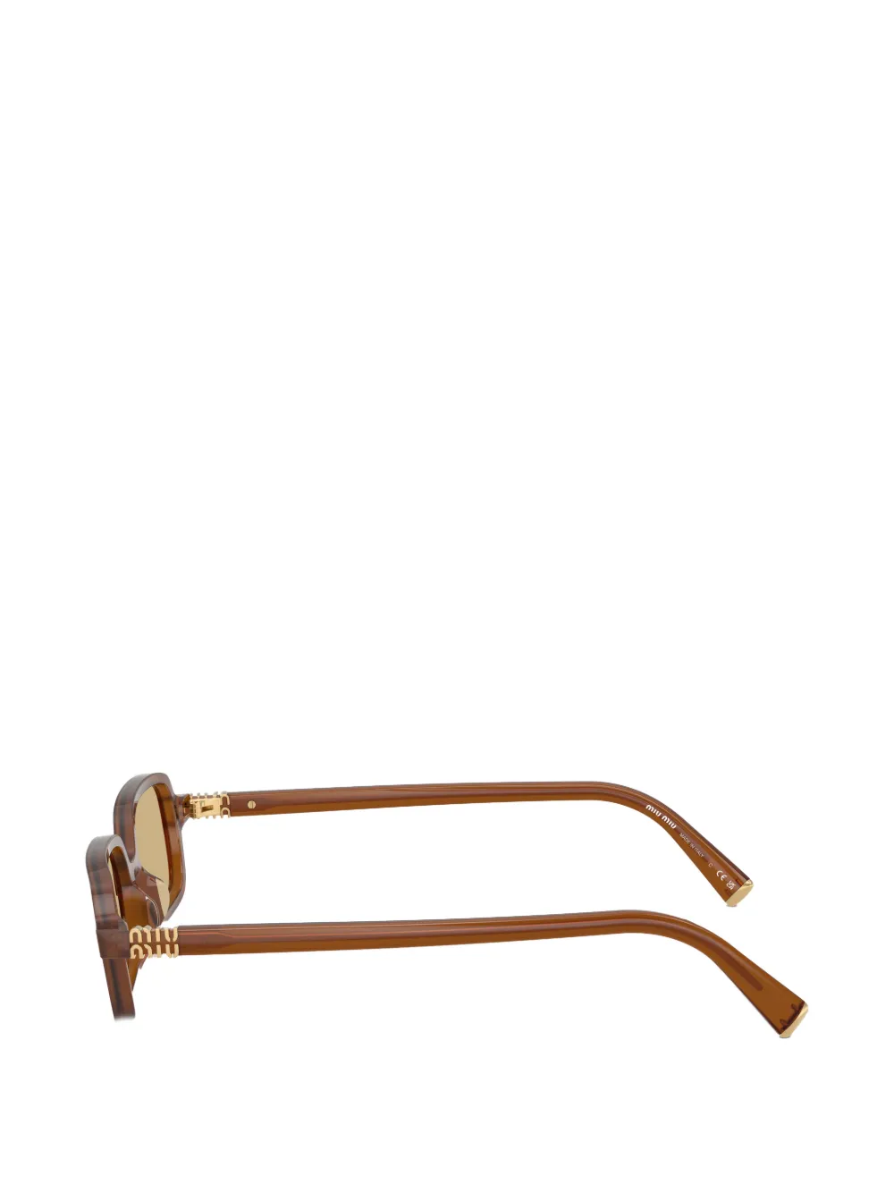 Miu Eyewear Zonnebril met rechthoekig montuur Bruin