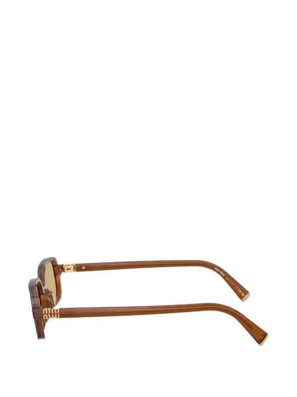 Miu Miu Eyewear スクエアフレーム サングラス | ブラウン | FARFETCH JP