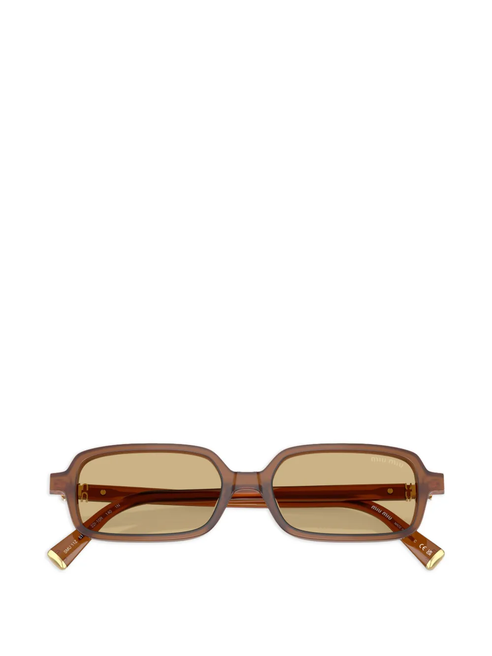 Miu Miu Eyewear スクエアフレーム サングラス | ブラウン | FARFETCH JP