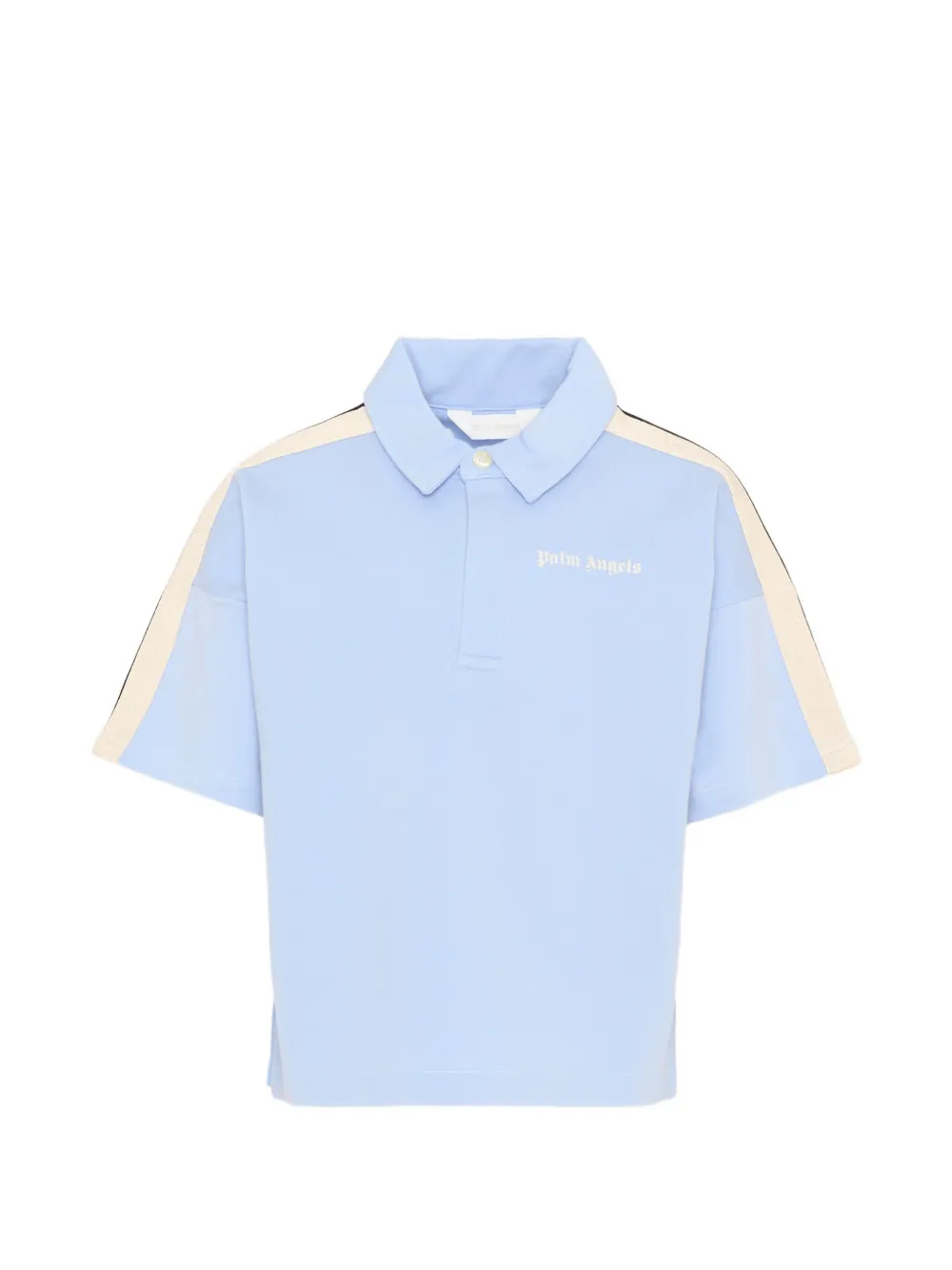 Palm Angels Kids striped short-sleeves polo shirt - Blu