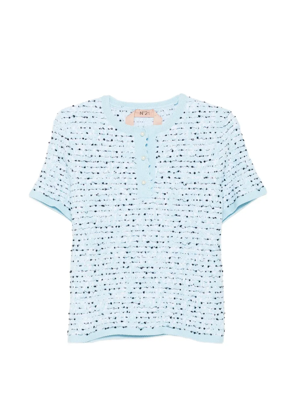 Nº21 ruffled polo shirt - Blu