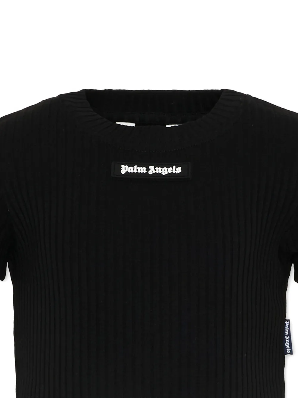 Palm Angels Kids Geribbeld T-shirt met korte mouwen Zwart