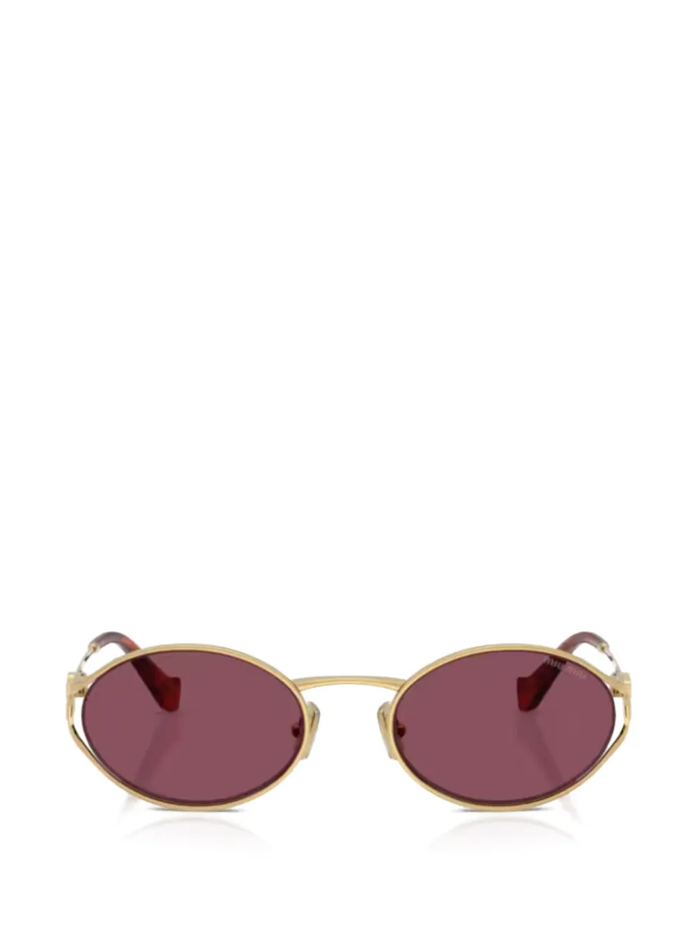  Miu Miu Eyewear Logo Sunglasses - Gold 
