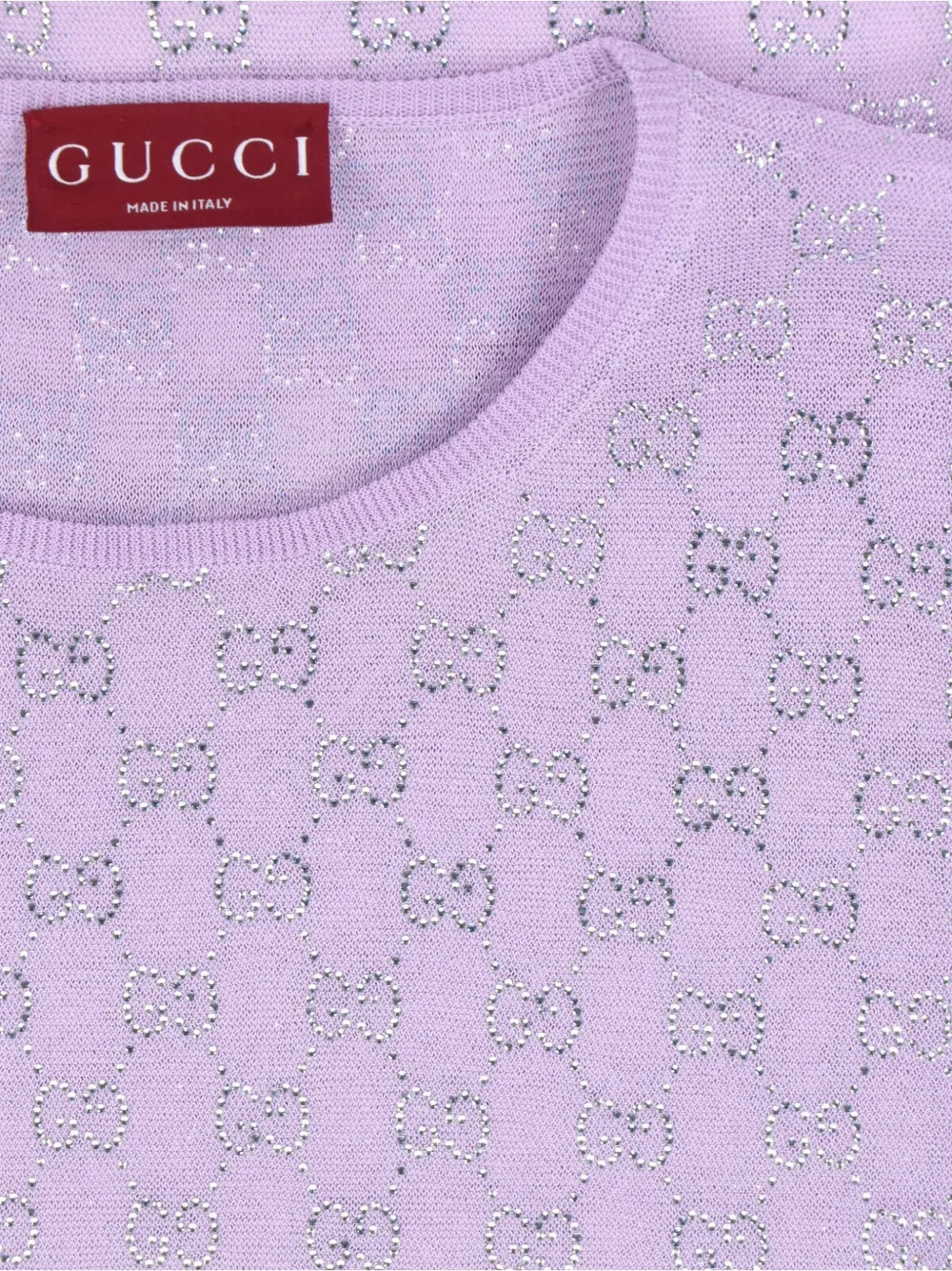  Gucci Gg-embellished Silk Jumper - Purple 
