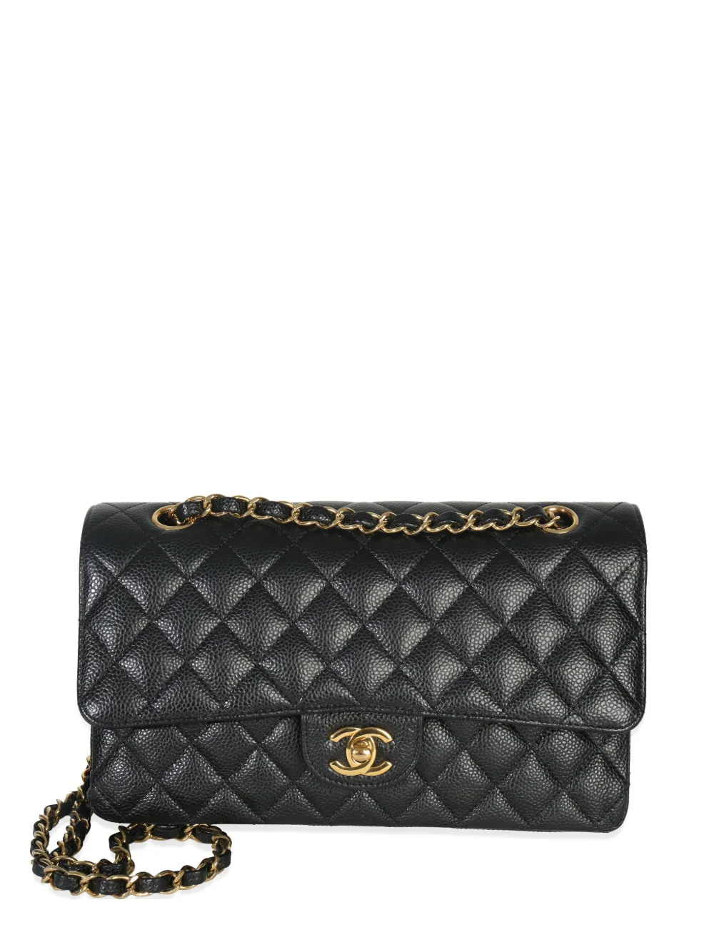 CHANEL Pre-Owned 2021-2025 medium Classic Double Flap quilted caviar shoulder bag - Nero