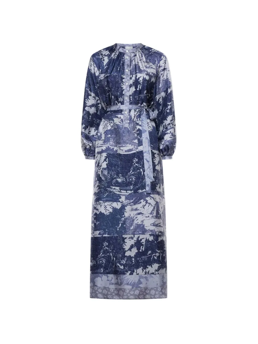 Pierre-Louis Mascia Aloe floral-pattern midi dress - Blu
