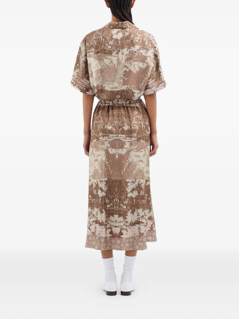  Pierre-louis Mascia Aloe A-line Midi Skirt - Brown 