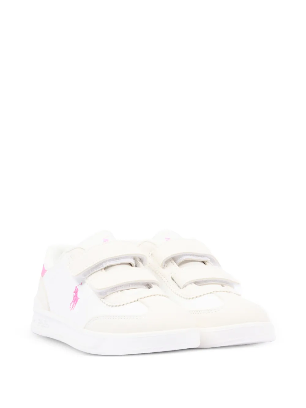 POLO RALPH LAUREN KIDS two-strap logo sneakers - Bianco
