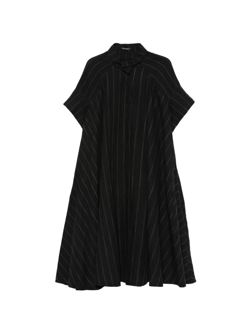 Rundholz striped short-sleeve midi dress - Nero