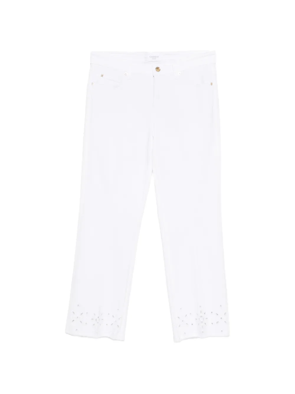 Cambio Francesca broderie anglaise trousers - Bianco