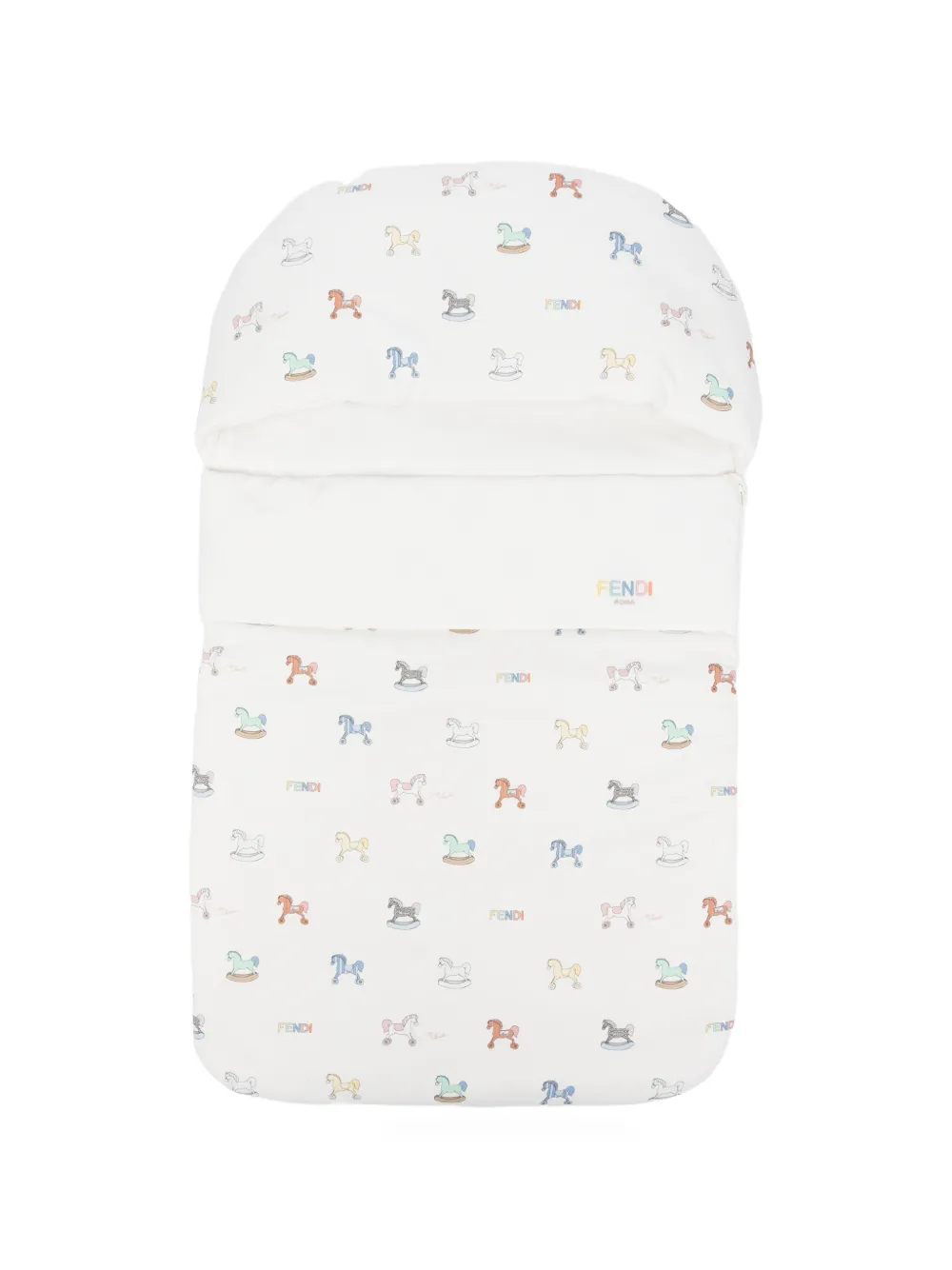 Fendi Kids horse-print sleeping bag - Bianco