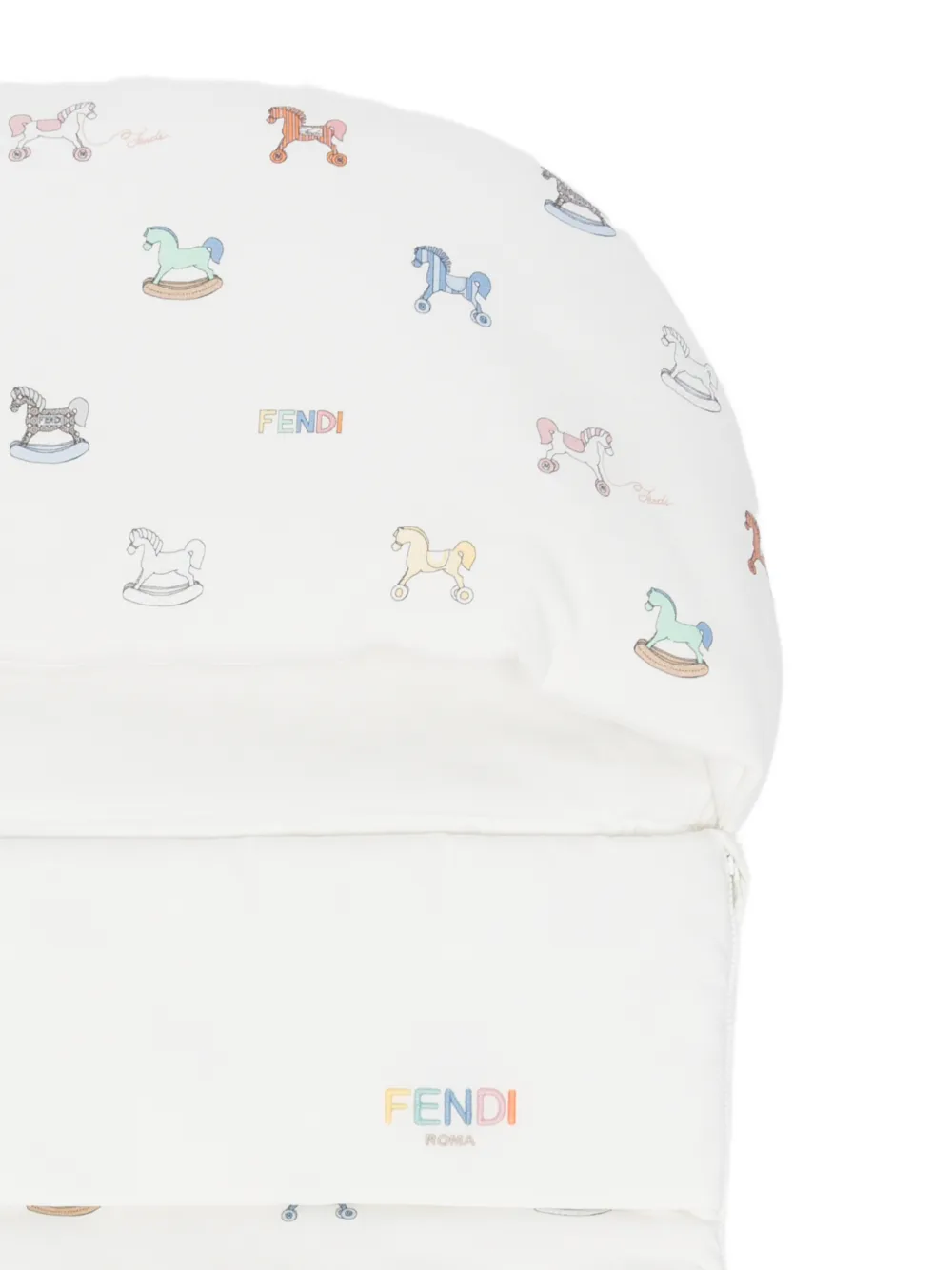  Fendi Kids Nid D'ange à Imprimé Cheval - Blanc 