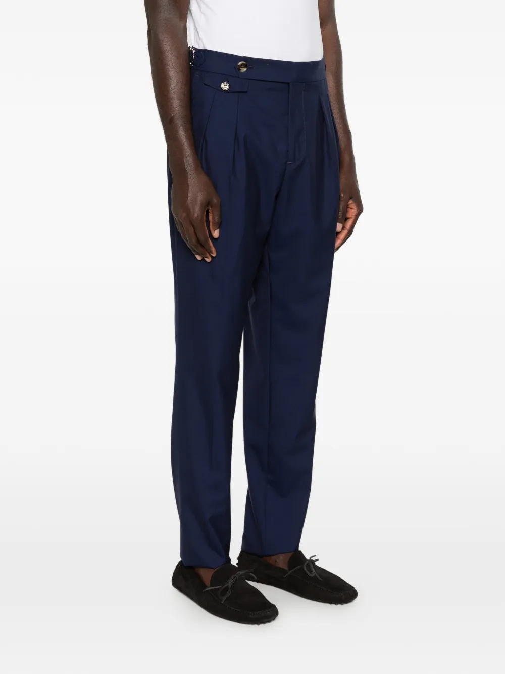 Brunello Cucinelli Plooibroek met gesp Blauw