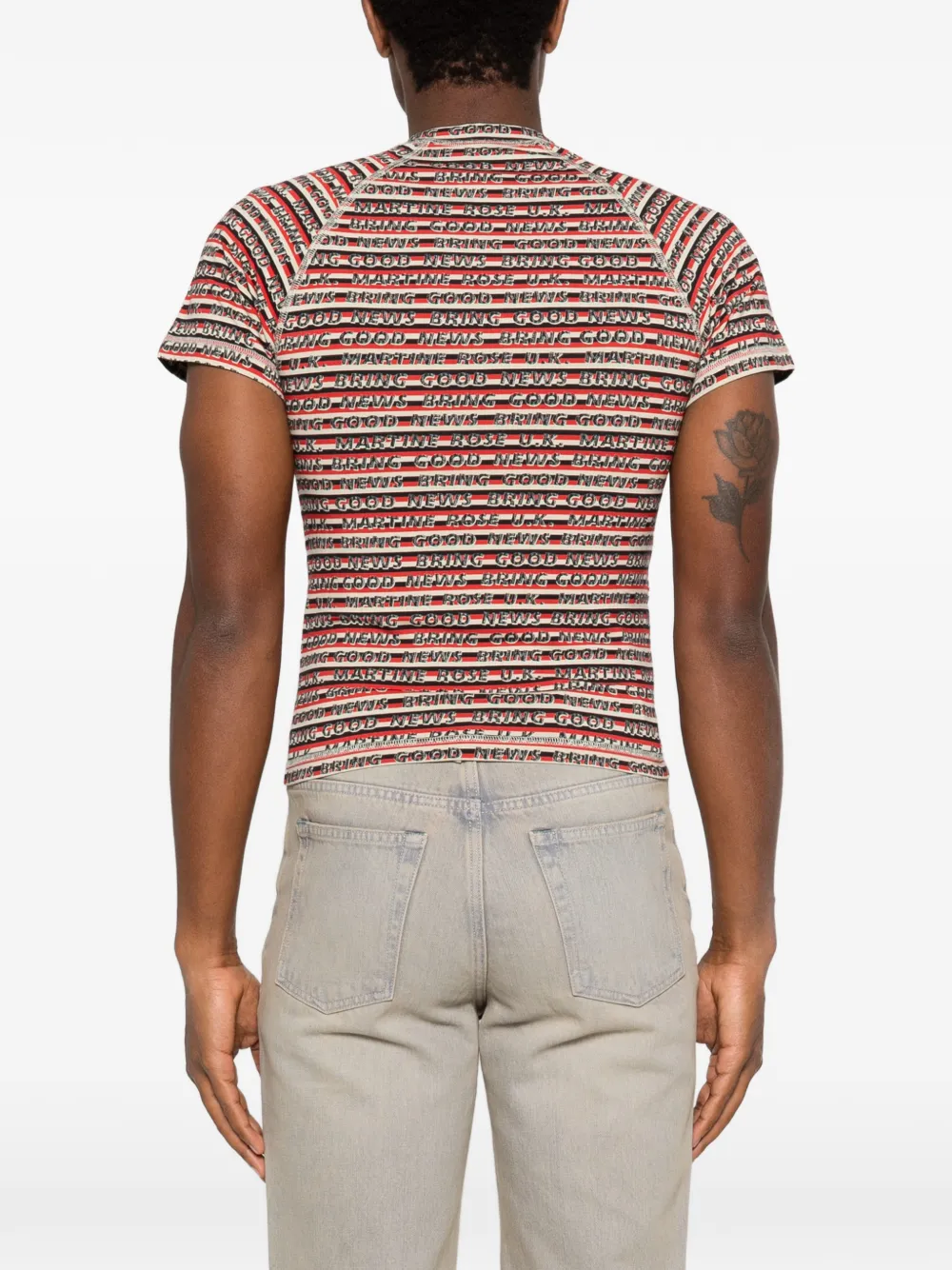 Martine Rose Gekrompen T-shirt met raglan mouwen Rood
