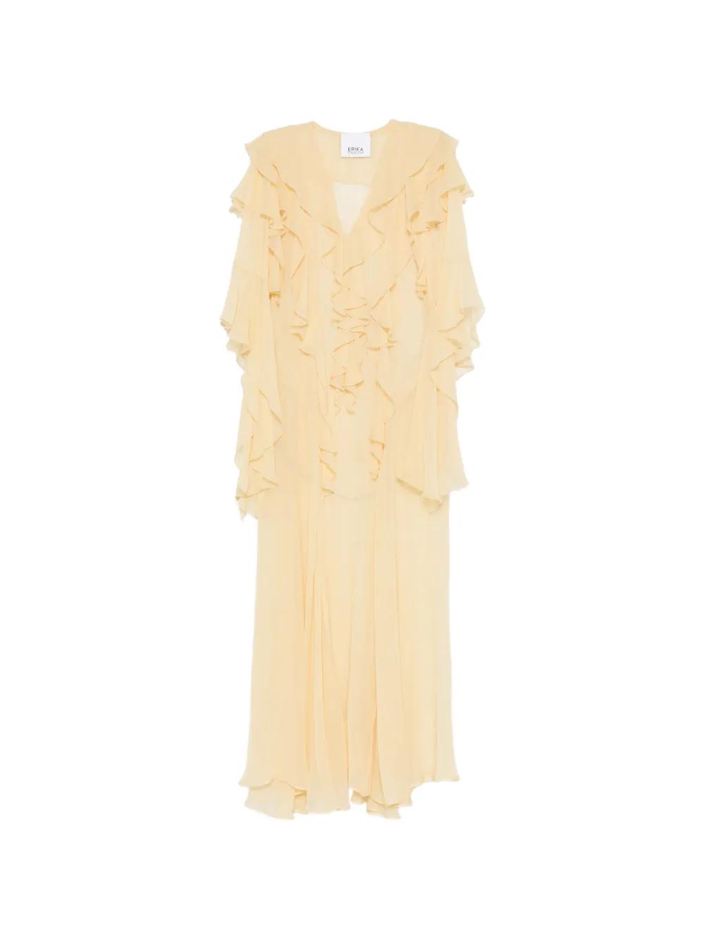 Erika Cavallini ruffled V-neck dress - Giallo