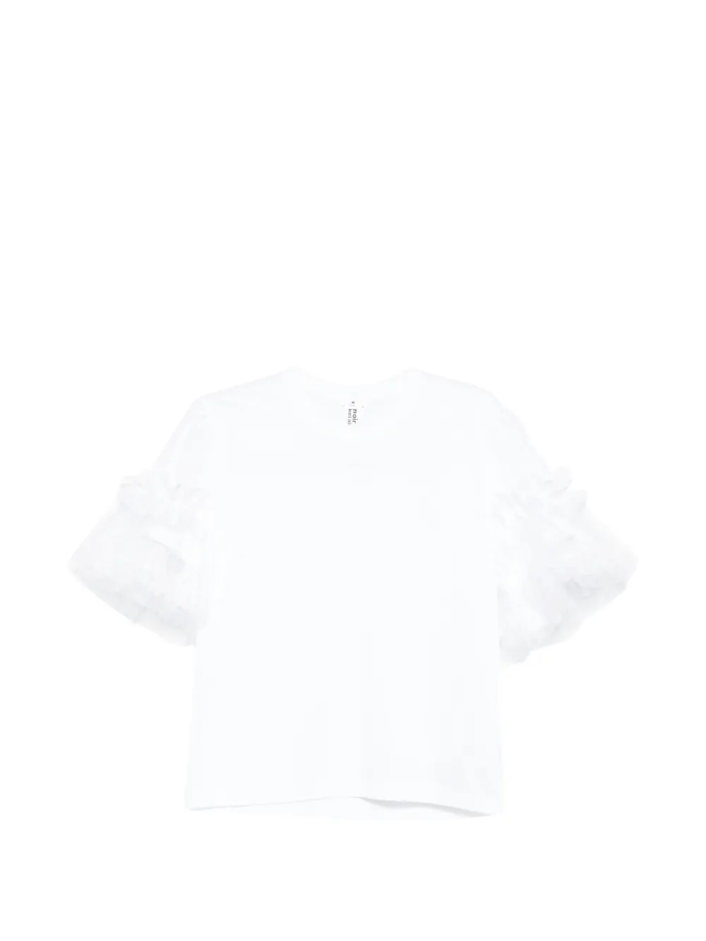 Noir Kei Ninomiya ruffled-sleeve T-shirt - Bianco