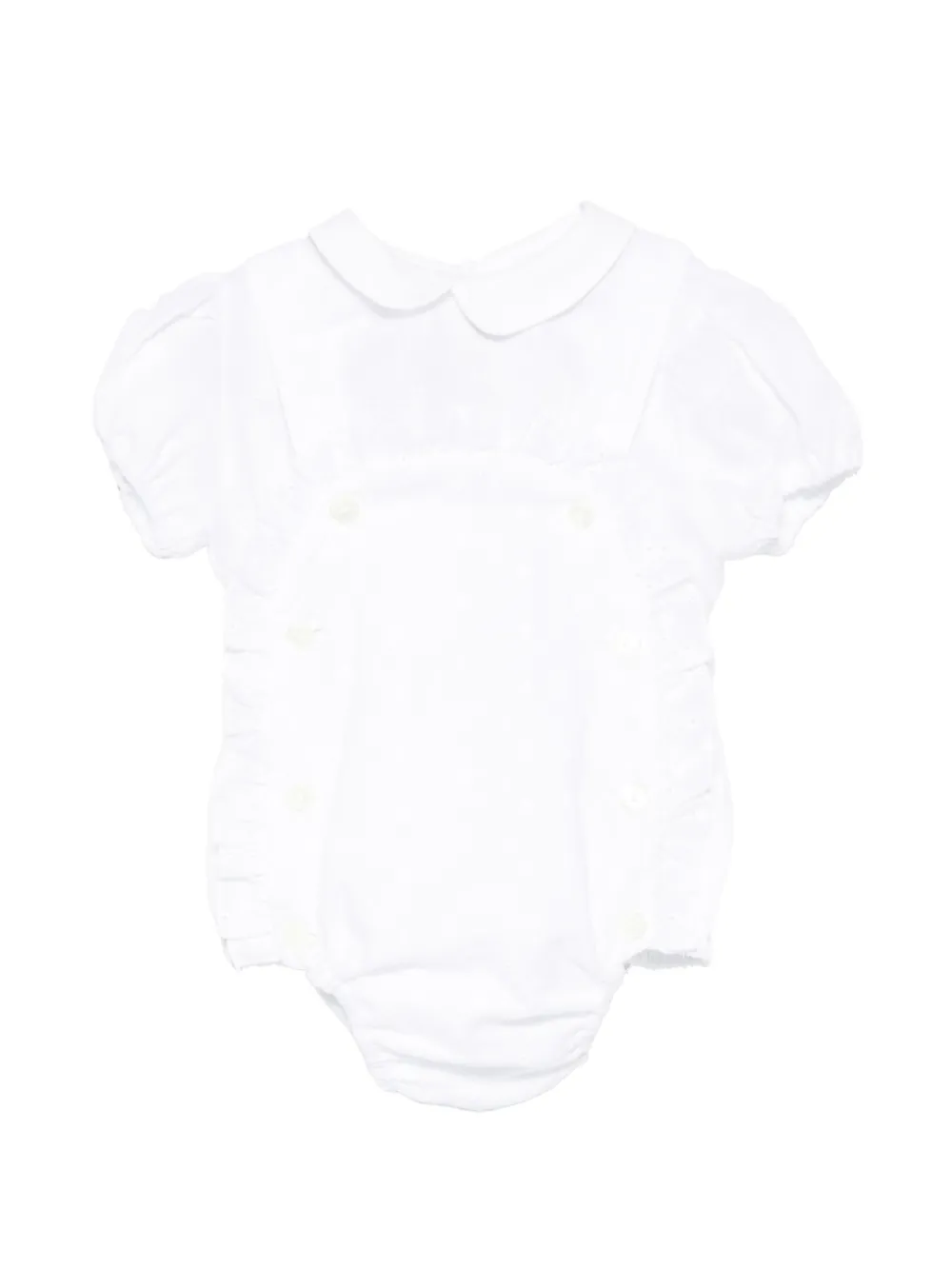 La Stupenderia peter pan-collar dungarees and top set - Bianco