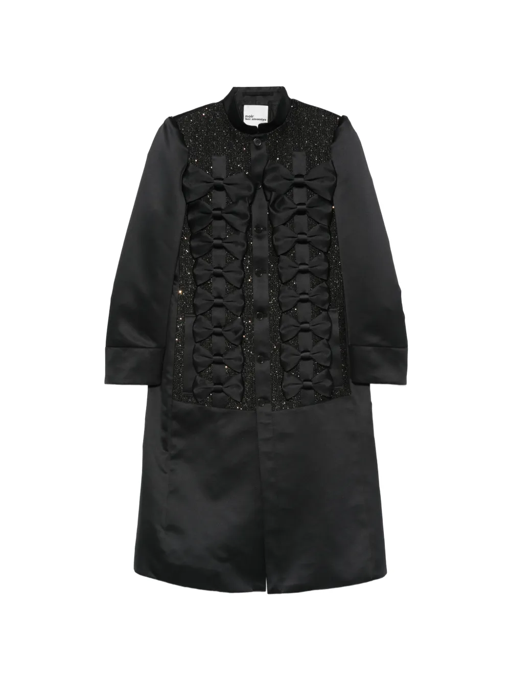 Noir Kei Ninomiya sequin-embellished bow-detail coat - Nero