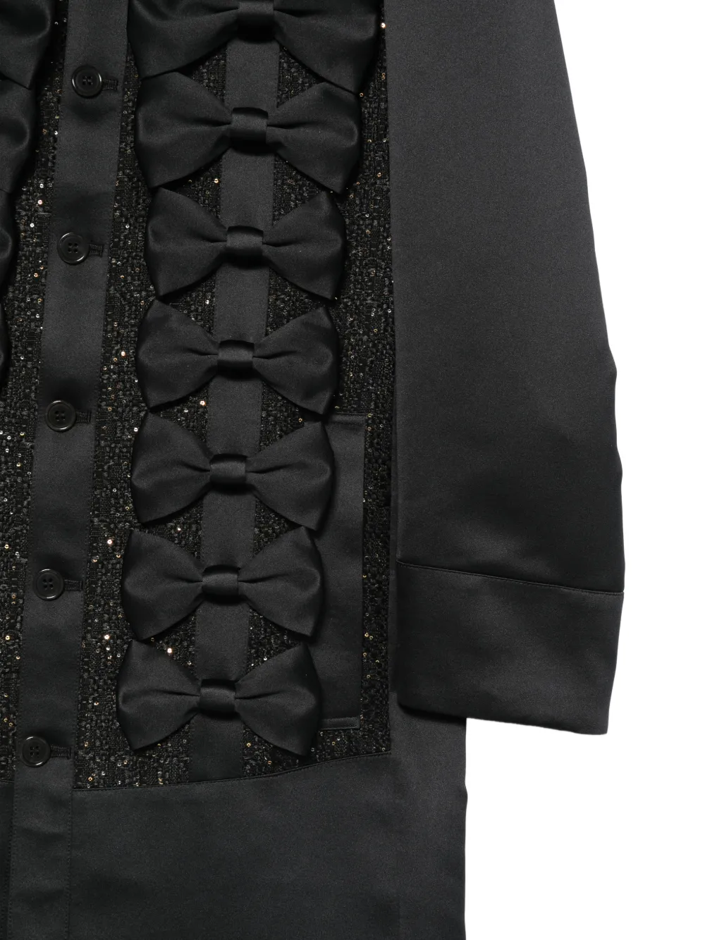 Noir Kei Ninomiya Jas verfraaid met pailletten en strik Zwart