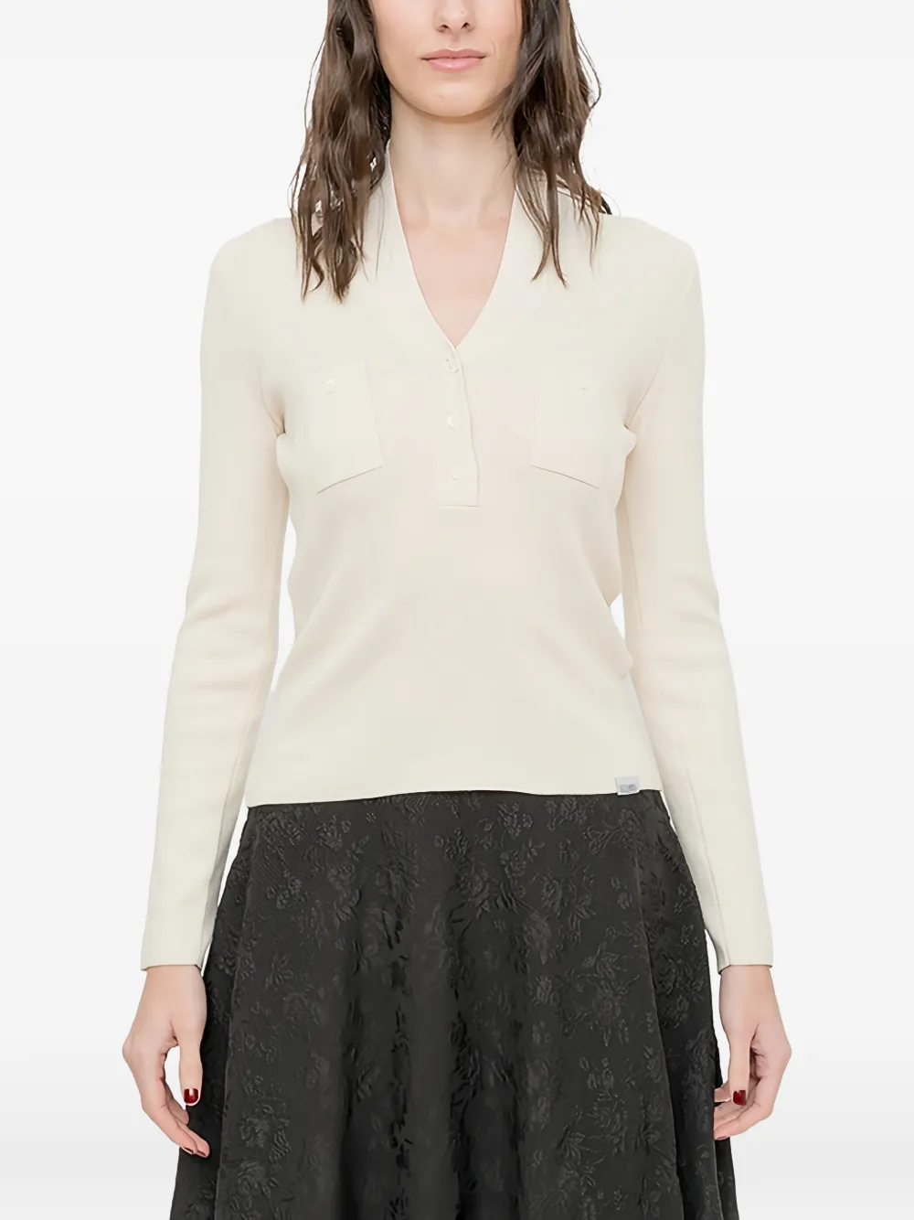 MM6 Maison Margiela pockets V-neck T-shirt - Toni neutri