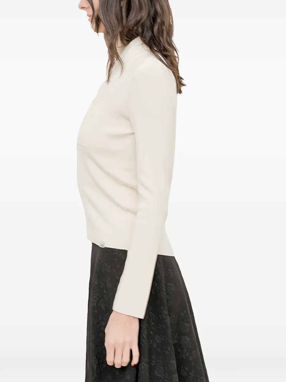 MM6 Maison Margiela T-shirt met V-hals en zak Beige
