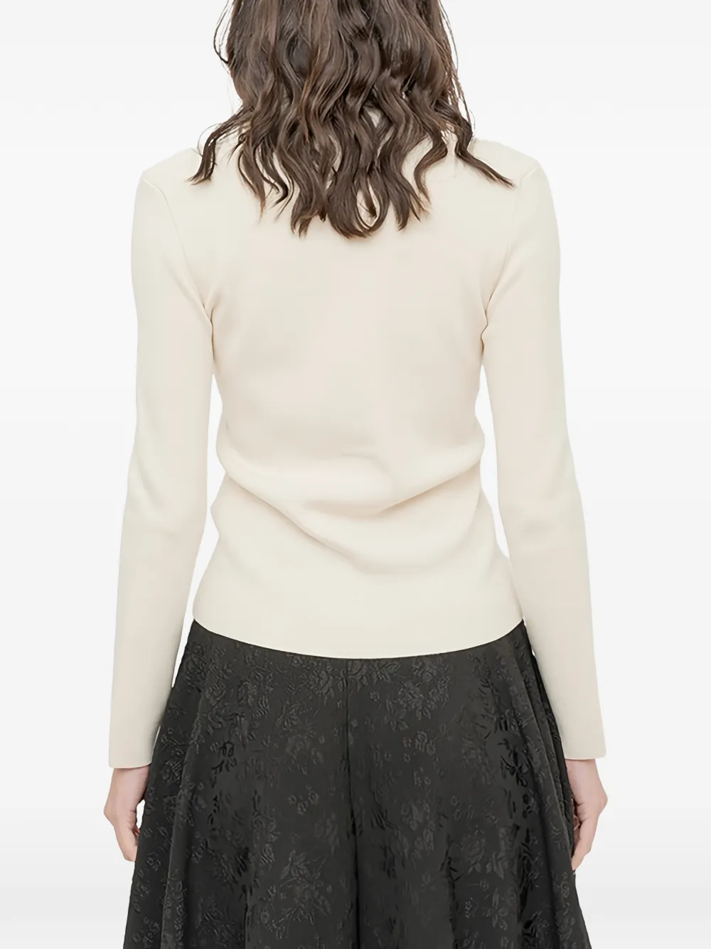 MM6 Maison Margiela T-shirt met V-hals en zak Beige