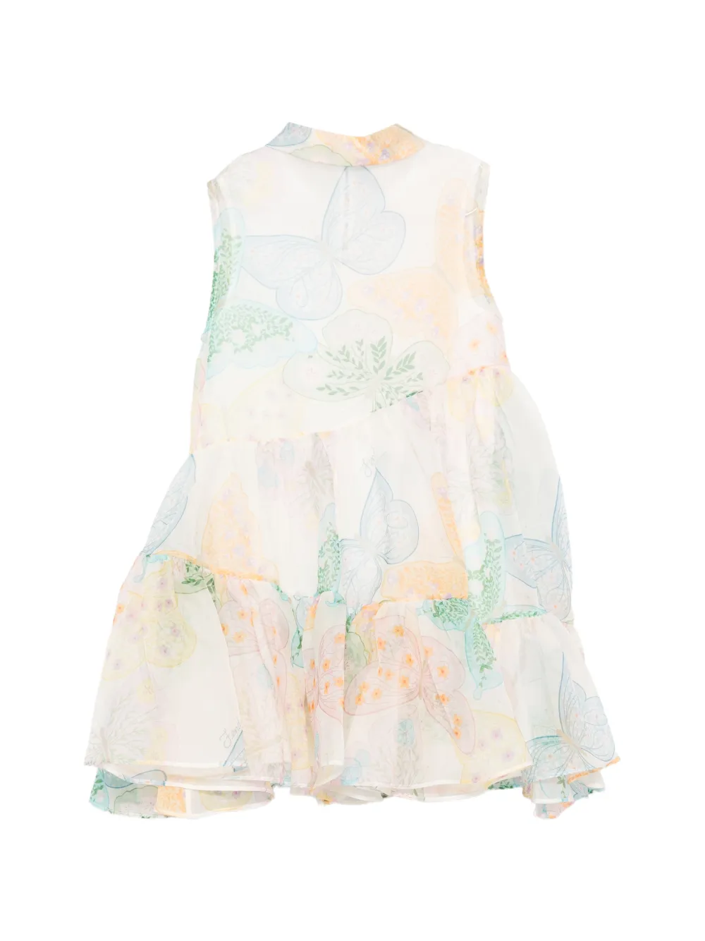 Fendi Kids Gelaagde jurk met vlinderprint Wit
