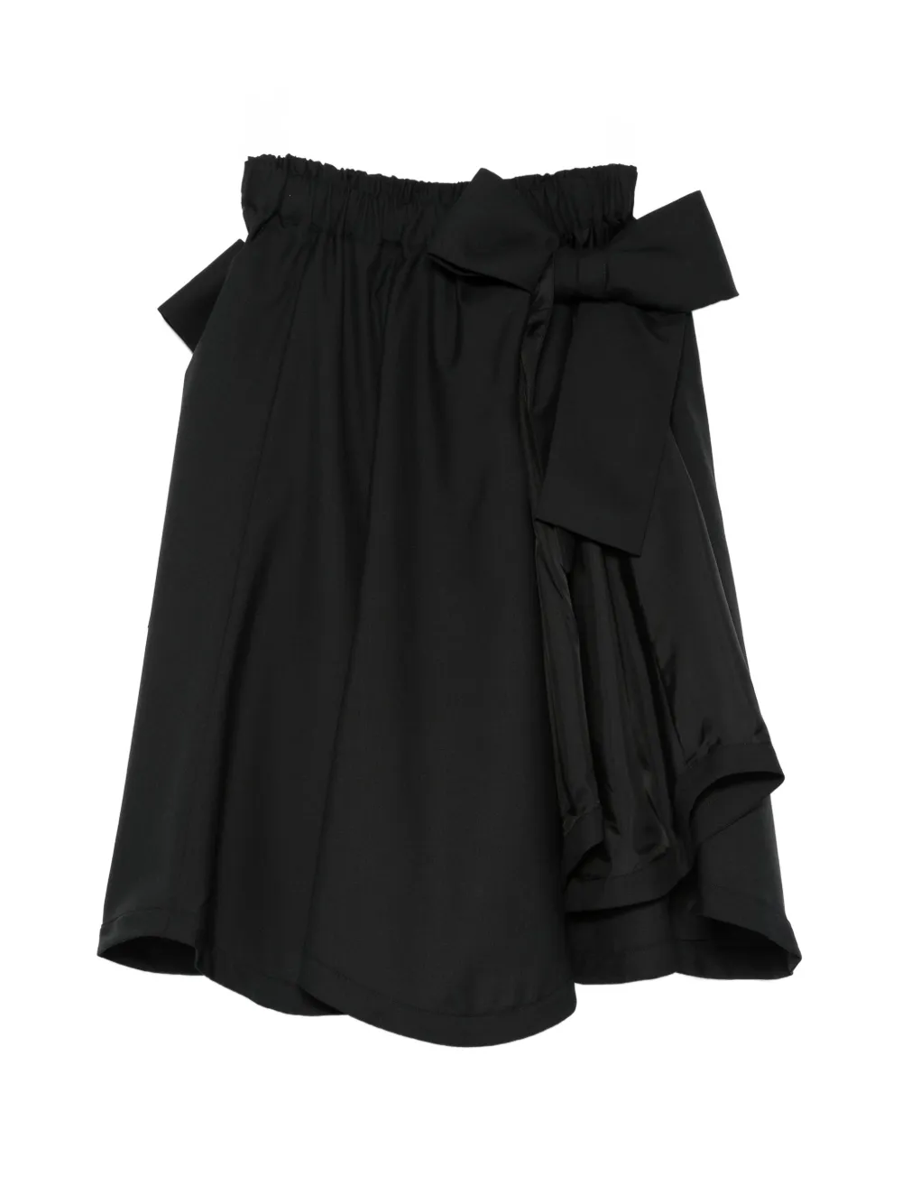 Noir Kei Ninomiya bow-detail gathered skirt - Nero