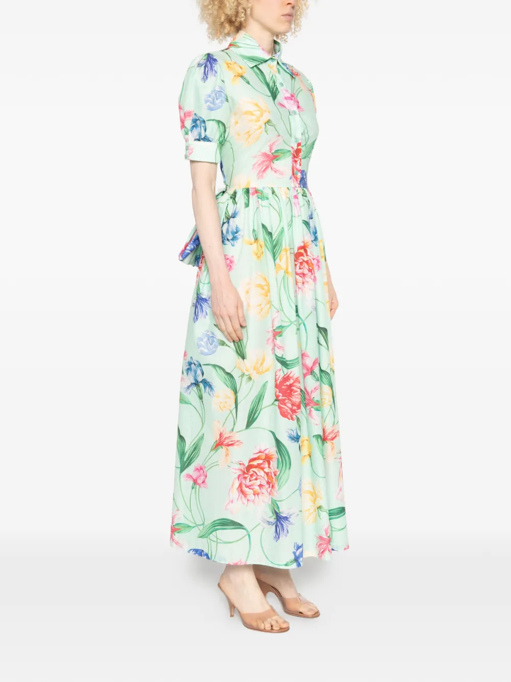 LAVI COUTURE Maxi-jurk met bloemenprint Groen