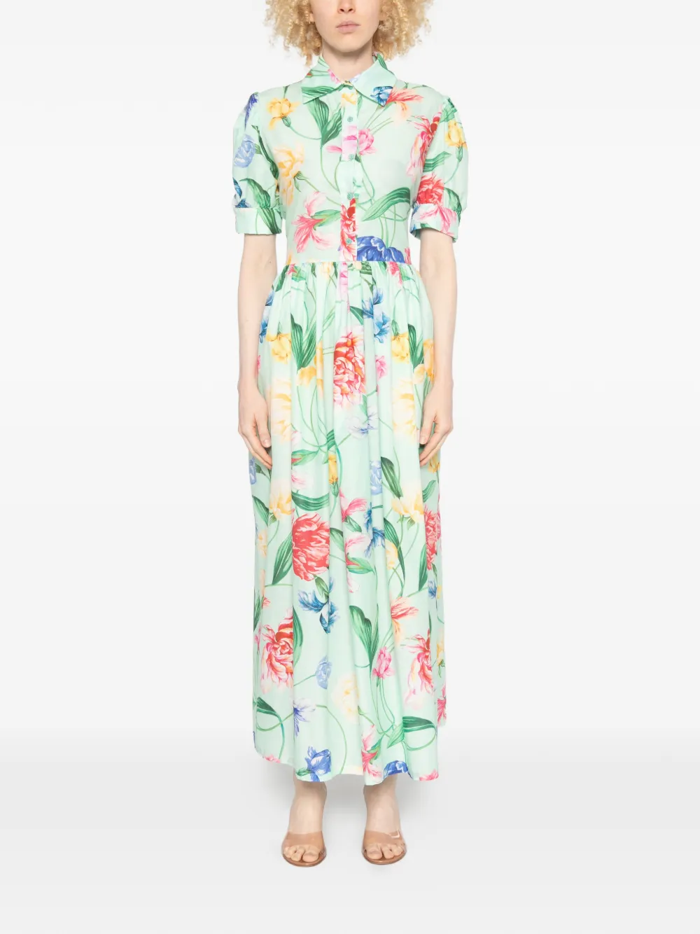 LAVI COUTURE Maxi-jurk met bloemenprint Groen