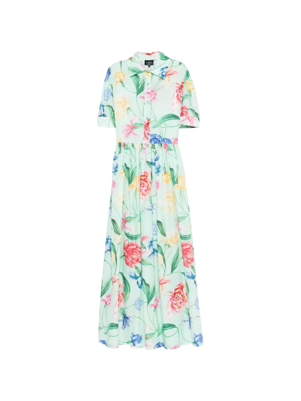 LAVI COUTURE floral-print pleated maxi dress - Grün