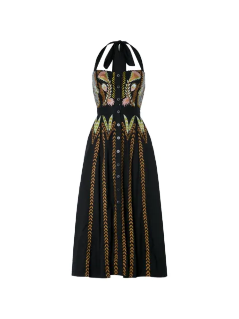 Temperley London Juniper embroidered halterneck midi dress