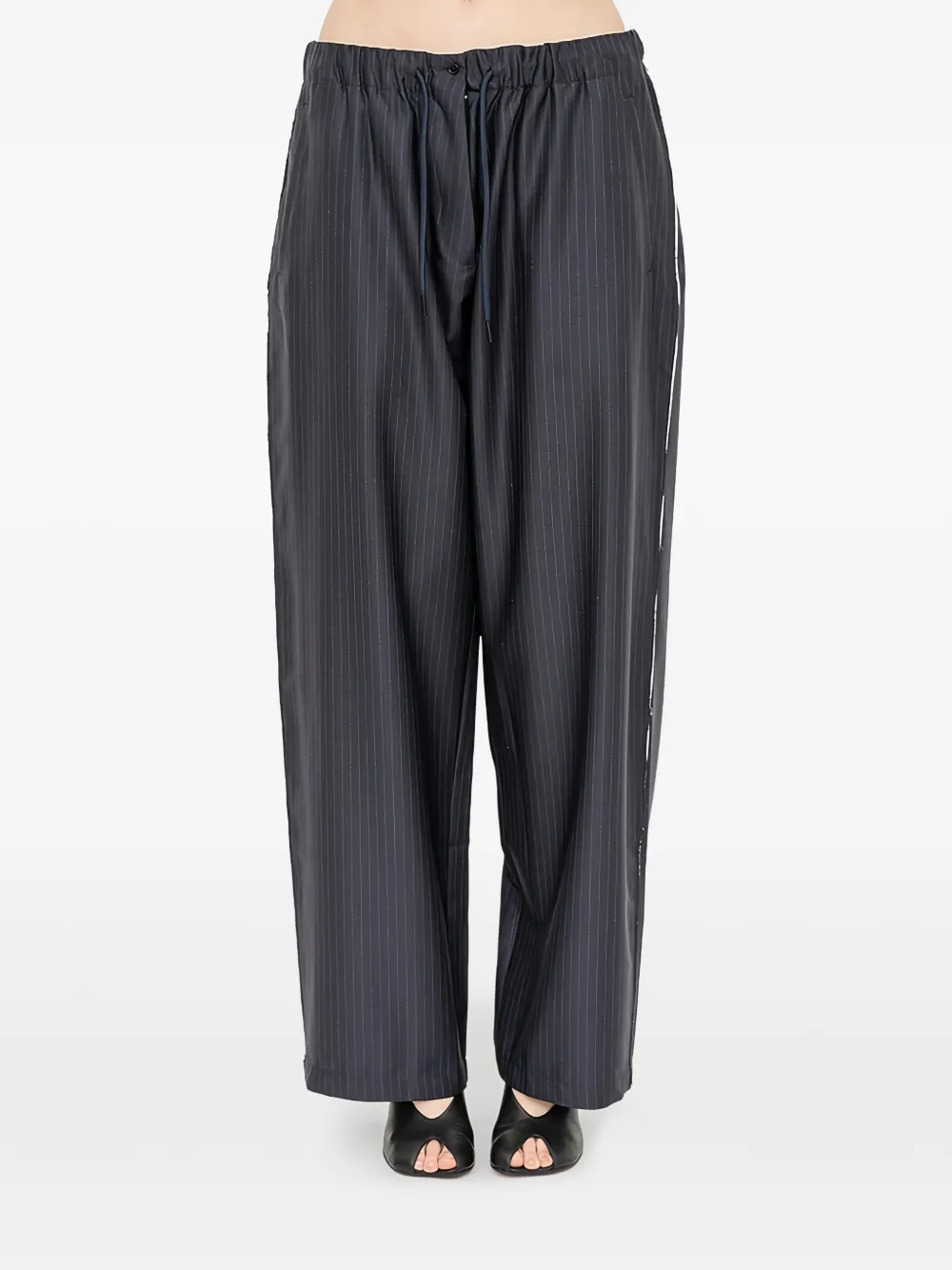 FAÇON JACMIN Pieter pinstriped straight trousers - Blu