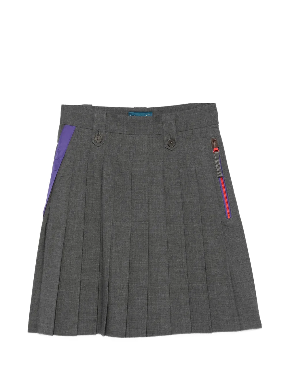 Kolor pleated panelled mini skirt - Grigio