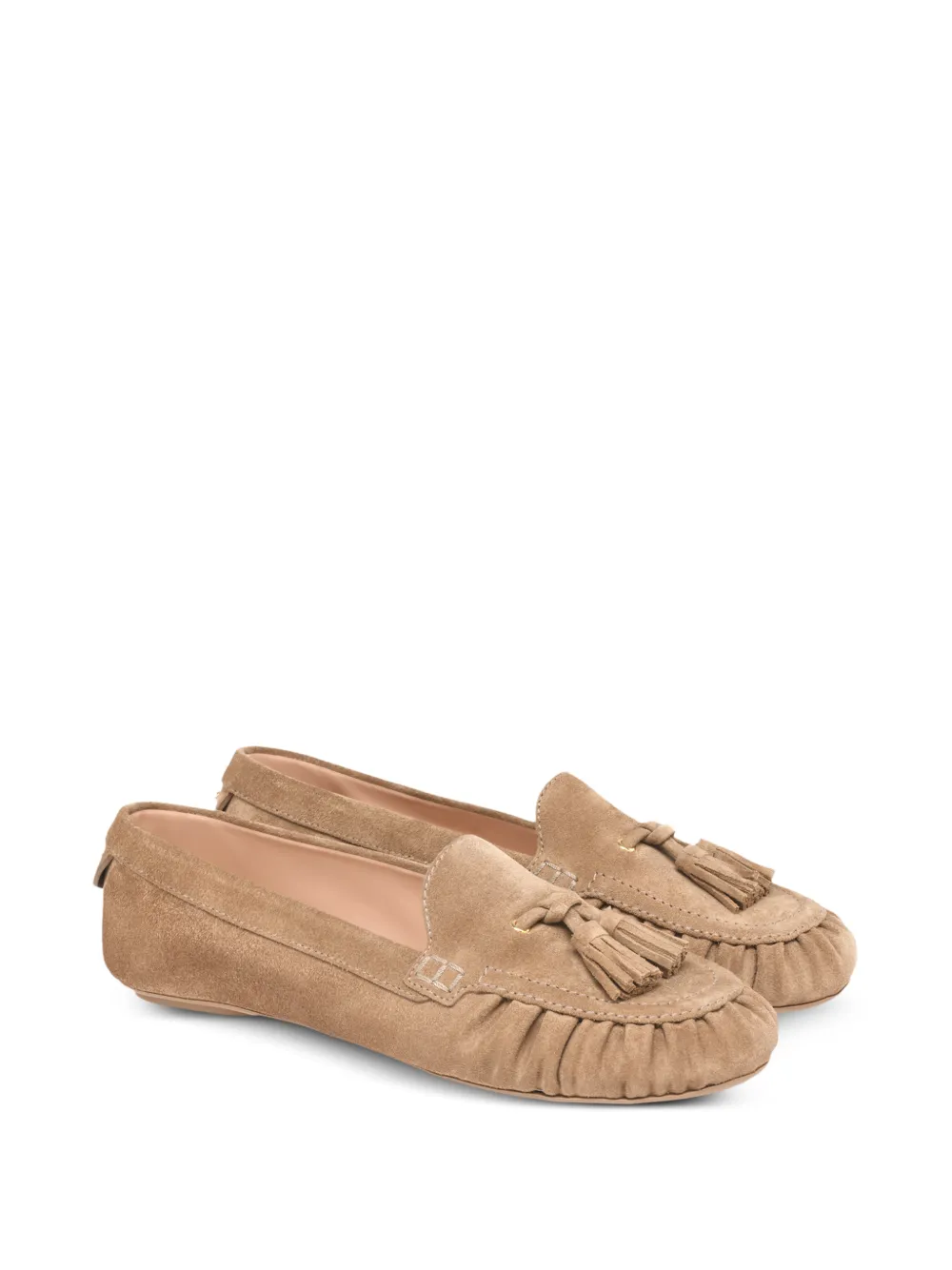 Gianvito Rossi THèA suède loafers met kwastjes Bruin