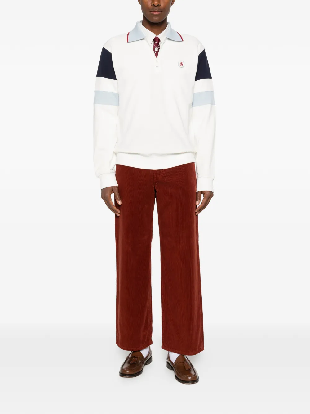 Drôle De Monsieur D Miroir poloshirt met colourblocking Wit