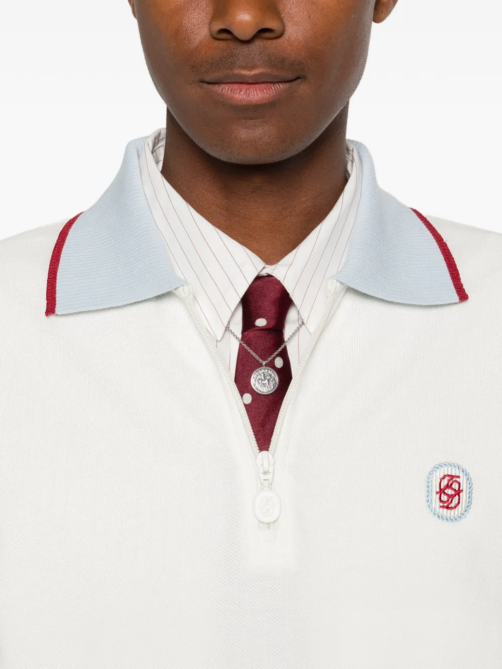 Drôle De Monsieur D Miroir poloshirt met colourblocking Wit