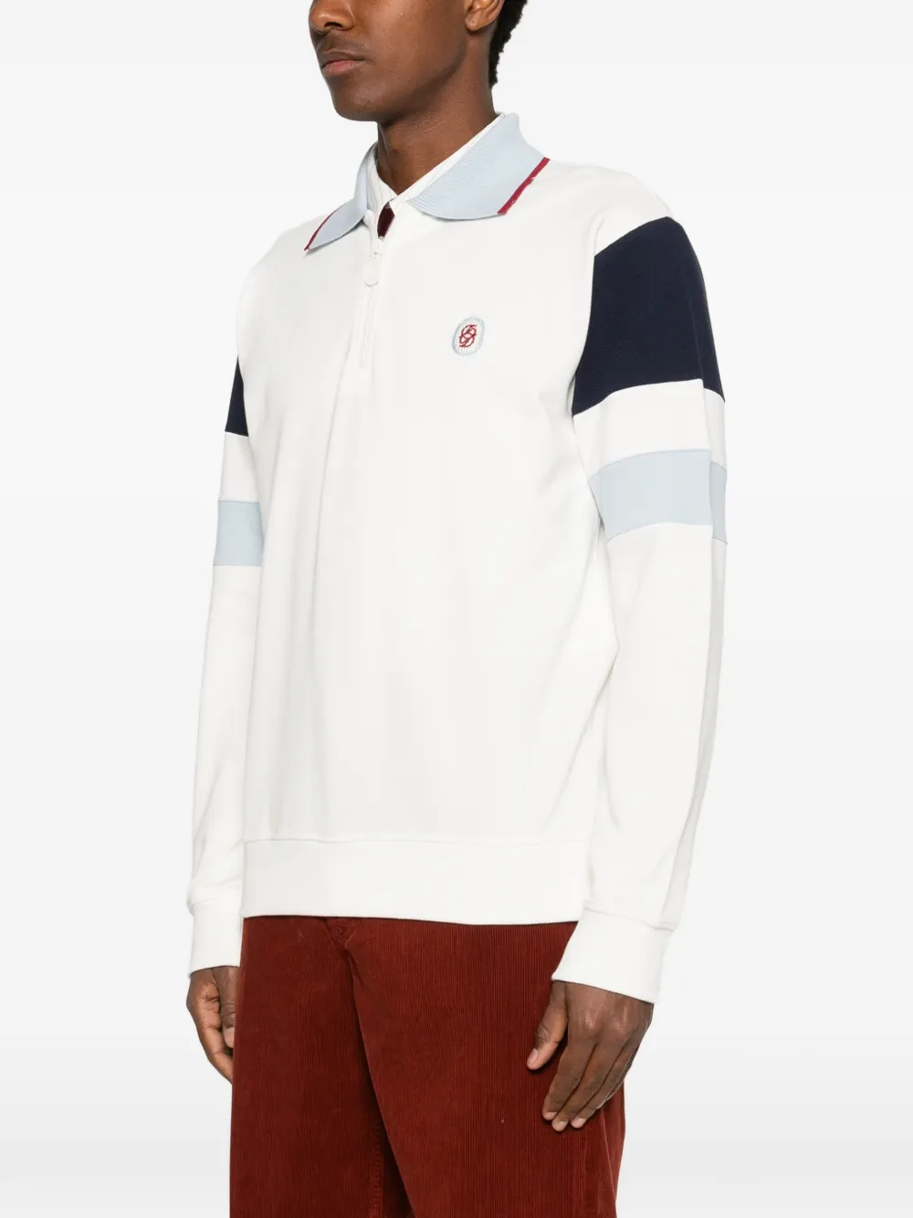 Drôle De Monsieur D Miroir poloshirt met colourblocking Wit