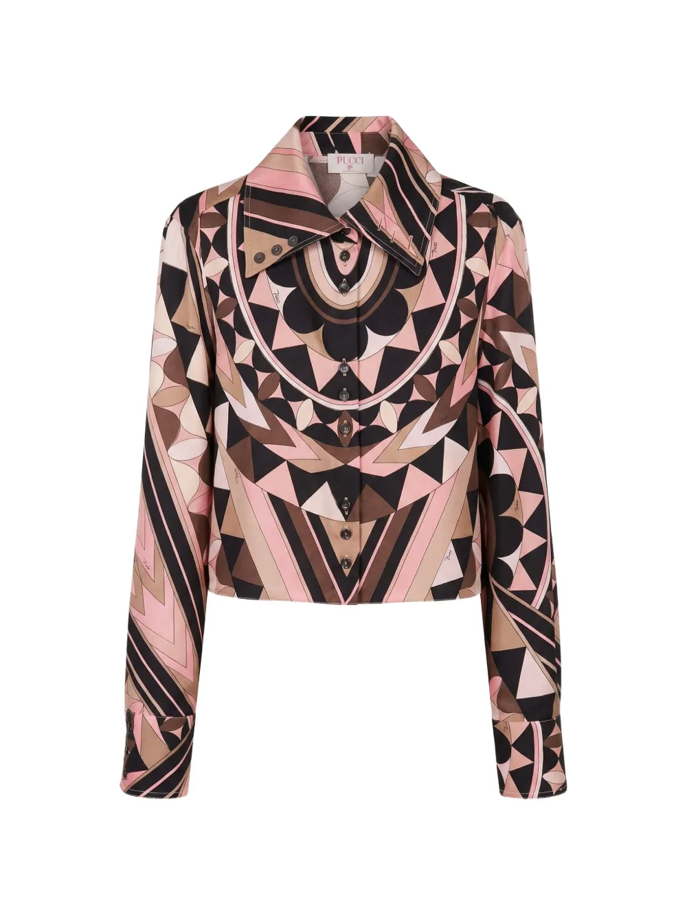 PUCCI geometric-print silk shirt - Rosa