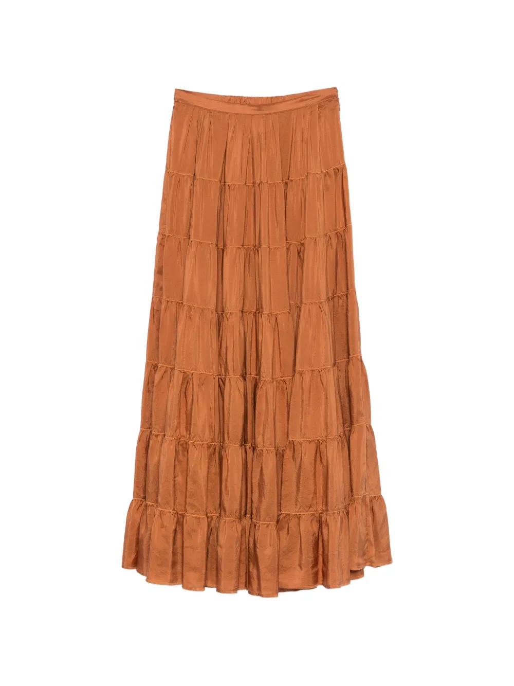 Forte Forte tiered silk maxi skirt - Brown