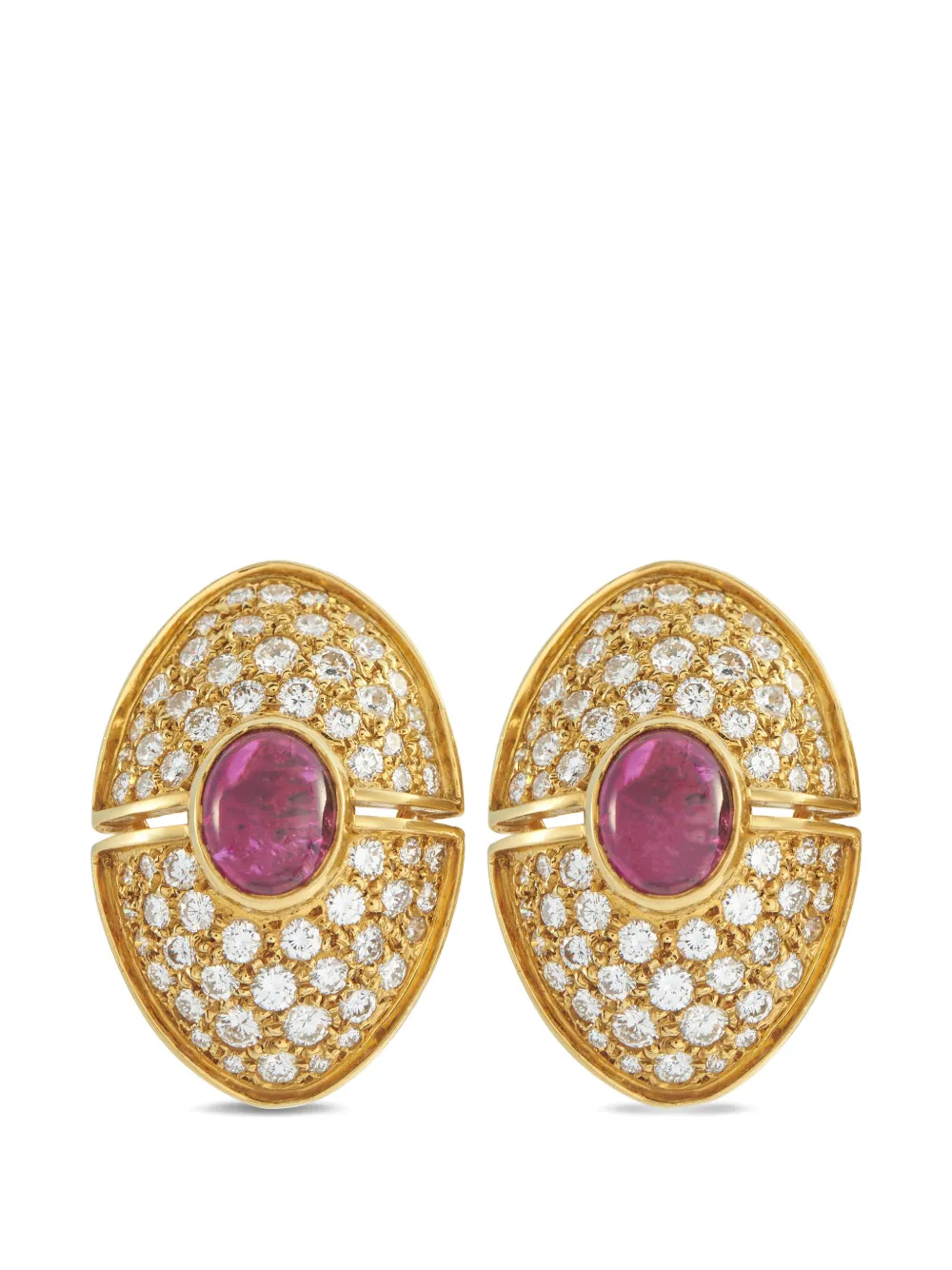 Harry Winston diamond and ruby earrings - Oro