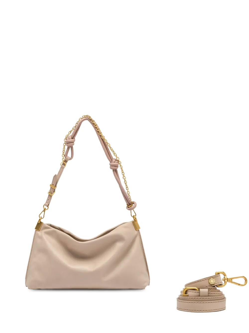 GIANNI CHIARINI Fanny knot chain leather shoulder bag - Rosa