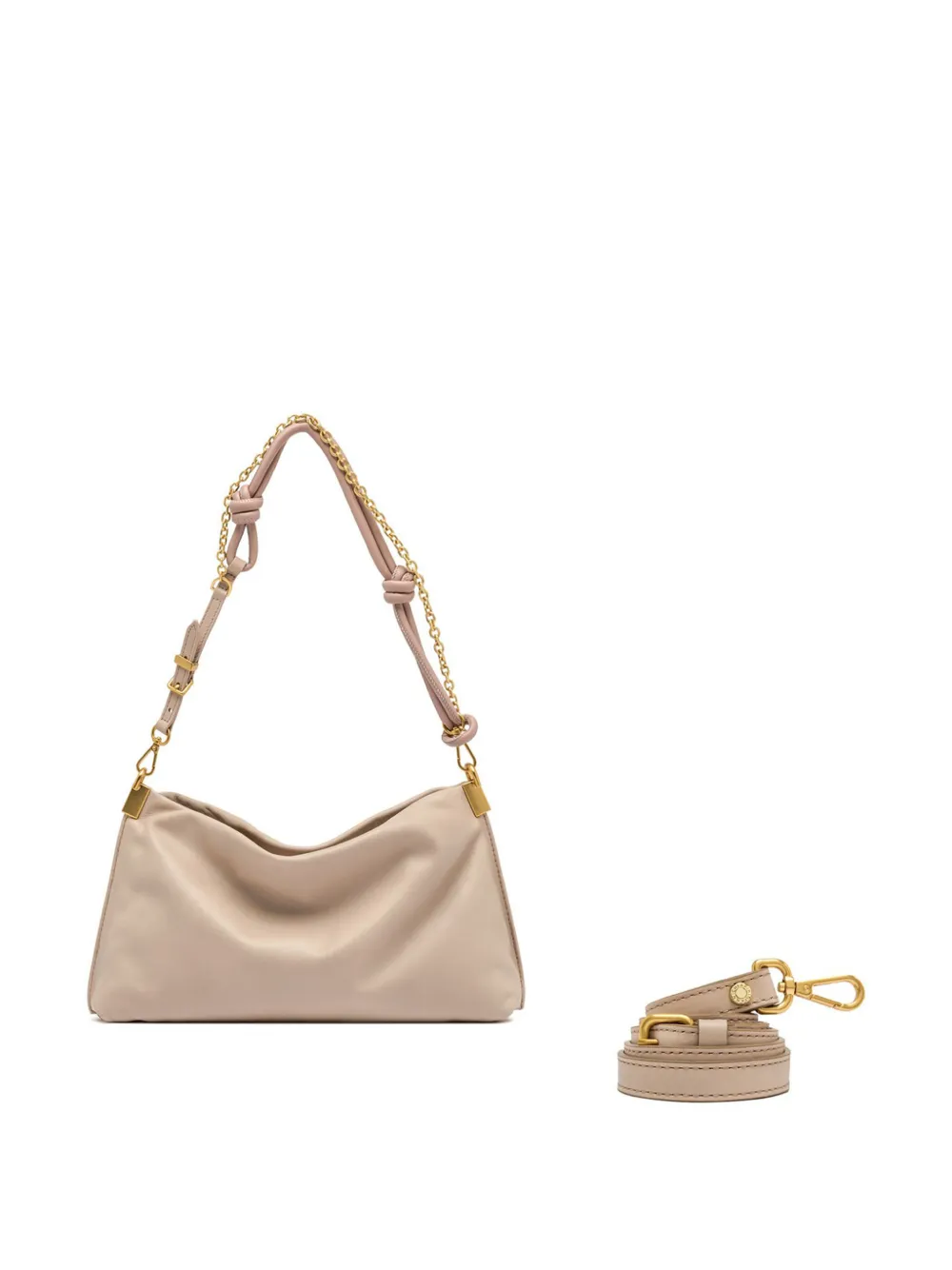 GIANNI CHIARINI Fanny knot chain leather shoulder bag - Rosa