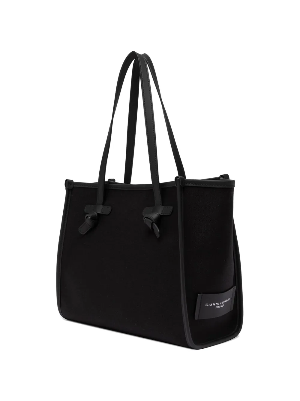 GIANNI CHIARINI Marcella shopper met leren afwerking Zwart