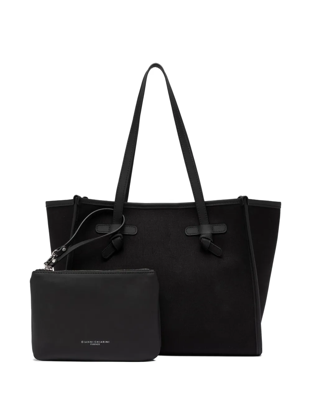 GIANNI CHIARINI Marcella shopper met leren afwerking Zwart